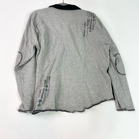 Harley-Davidson Shirt Womens 1X Black & Gray Long-Sleeve Button-Front Logo - Picture 7 of 8